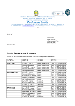 circ 200 calendario corsi di recupero - Istituto di Istruzione Superiore