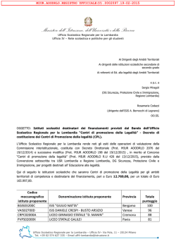 Prot. n. MIUR AOODRLO R.U. 2097 del 19 febbraio 2015