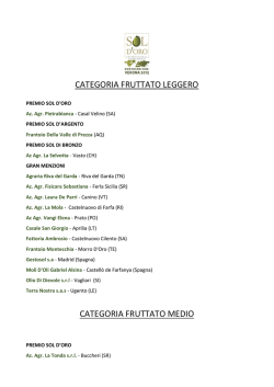 CATEGORIA FRUTTATO LEGGERO CATEGORIA FRUTTATO MEDIO