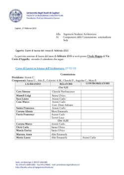 calendario - I blog di Unica - Universit&agrave; degli studi di Cagliari.