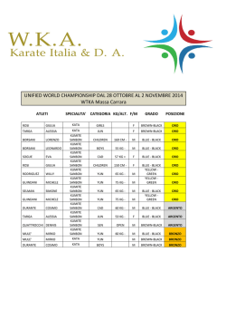 Mondiali WTKA 2014 - Wka Karate Italia OFFICIAL SITE