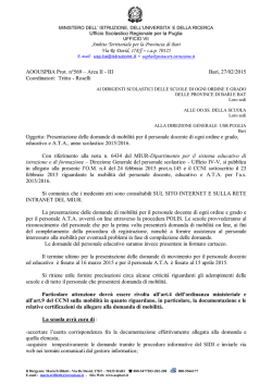 Nota n. 569 del 27/2/2015 - Ambito Territoriale per la provincia di Bari