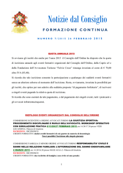 Newsletter formazione -26 FEBBRAIO 2015