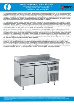TAVOLI REFRIGERATI VENTILATI -2&deg;/+8&deg; C