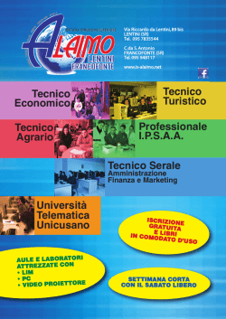 opuscolo2015 - 3° Istituto Superiore Alaimo