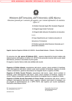 Nota MIUR Organico di diritto 2015-2016