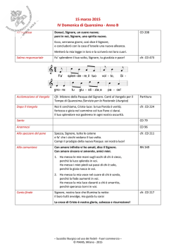 15 marzo 2015 IV Domenica di Quaresima - Anno B
