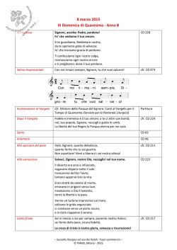 8 marzo 2015 III Domenica di Quaresima - Anno B