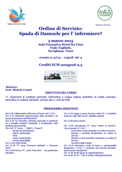 Ordine di Servizio: Spada di Damocle per l