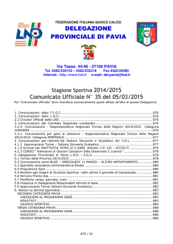 comunicato ufficiale numero 35 del 05.03.2015