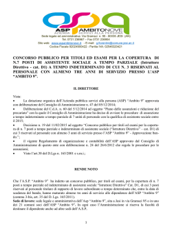 Il Bando - Ordine Assistenti Sociali delle Marche