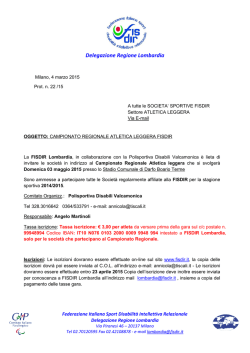 Invito al campionato regionale di atletica leggera