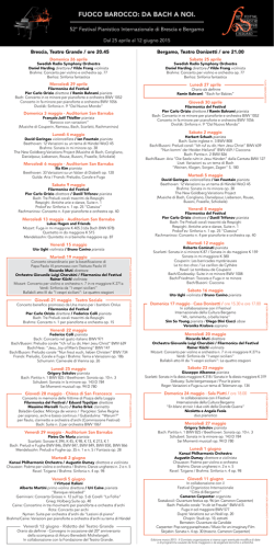 Dal 25 aprile al 12 giugno 2015 Brescia, Teatro Grande