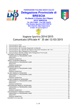 Comunicato ufficiale N.35