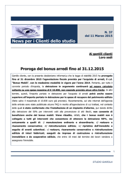 News per i Clienti dello studio