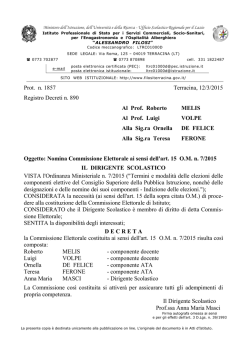 Nomina Commissione Elettorale ai sensi dell`art. 15 O.M. n. 7/2015