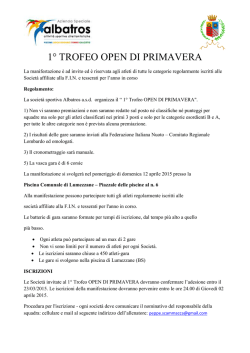 1&deg; TROFEO OPEN DI PRIMAVERA
