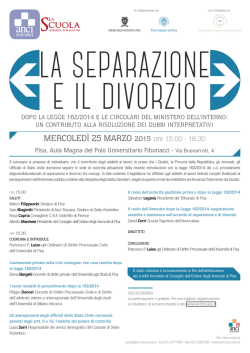 Convegno Pisa, 25 marzo 2015 - Scuola Superiore dell`Avvocatura