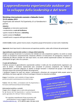 L`apprendimento esperienziale outdoor per lo