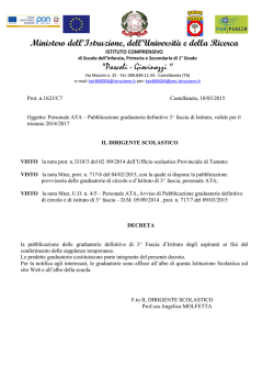 decreto di pubblicazione graduatorie