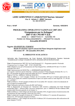 riapertura termini per esperti progetti formalab 1/2 e towards clil