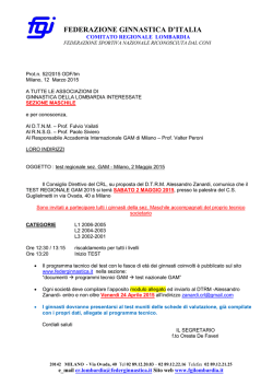 Test valutazione regionale - Sez. GAM