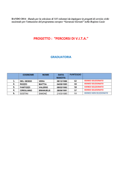 PROGETTO : &ldquo;PERCORSI DI V.I.T.A.&rdquo;