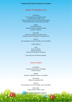 MENU` DI PASQUA 2015 - Trattoria del Freisa