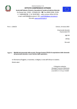 proroga mobilit&agrave; - Istituto Comprensivo