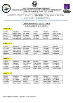 orario _seconde  - Ipssar Alberghiero Molfetta