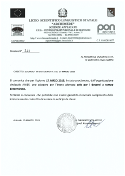 CIRCOLARE N. 244 - Liceo Archimede Acireale