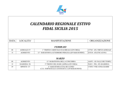 Calendario ESTIVO 2015 FIDAL SICILIA