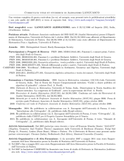 Curriculum vitae et studiorum di Alessandro LANGUASCO