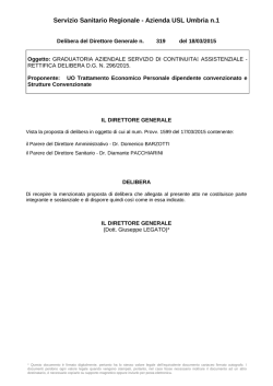 Rettifica Graduatoria Aziendale 2015 USL Umbria 1