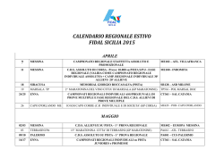 Calendario regionale estivo 2015