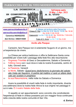 Avvisi Parrocchiali - Parrocchia di San Vito in Bassano del Grappa (Vi)
