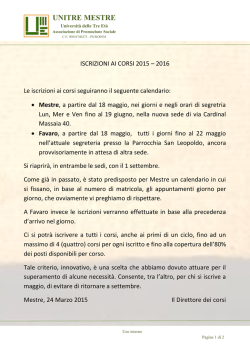 UNITRE MESTRE - Università della terza età di Mestre