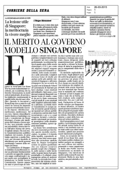 Il merito al Governo modello Singapore