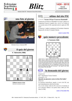 n. 1426 - Venerd&igrave;, 27 Marzo 2015 - Federazione Scacchistica Italiana