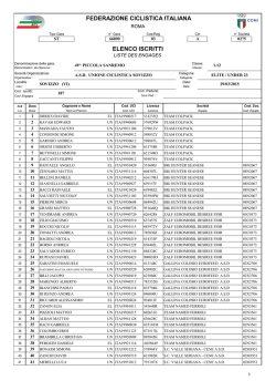 FEDERAZIONE CICLISTICA ITALIANA ELENCO ISCRITTI