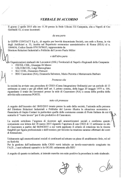 Gepin Contact: Verbale di Accordo CIGO su Casavatore del