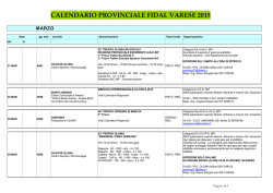 CALENDARIO FIDAL VARESE