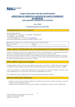 Affidamenti e Anticipazioni in Conto Corrente a Imprese con