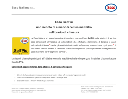 Sconto di almeno 5 cent &euro;/litro durante gli orari di