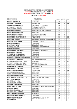 RICEVIMENTO GENERALE GENITORI