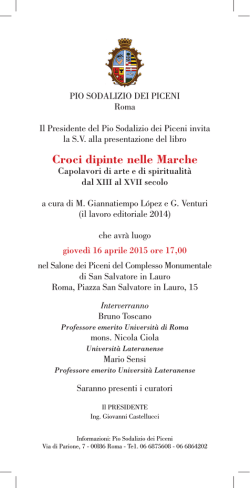 Croci dipinte nelle Marche - Pio Sodalizio dei Piceni