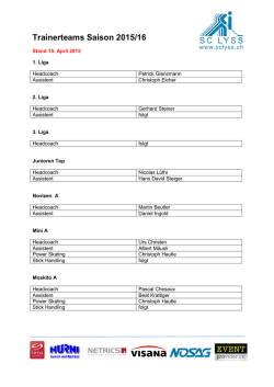 Trainerteams Saison 2015/16