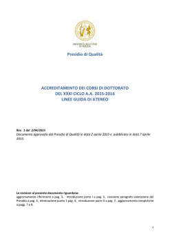 linee guida accreditamento corsi di dottorato xxxi ciclo