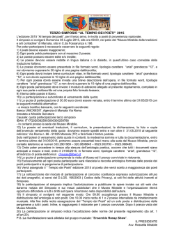 TERZO SIMPOSIO &ldquo;AL TEMPIO DEI POETI&rdquo; 2015