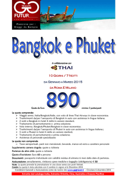 BANGKOK  E  PHUKET - gennaio-marzo 2015